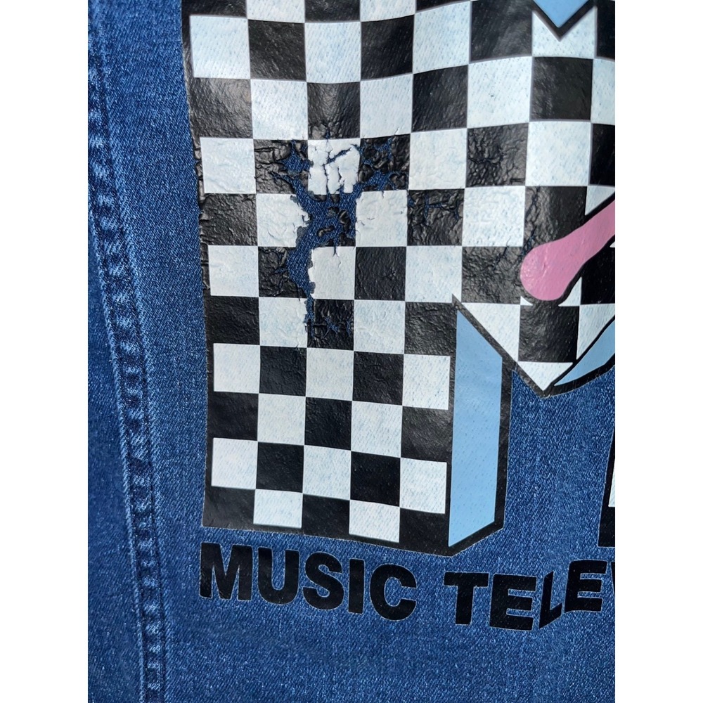 MTV Denim Jacket Girls XL 14/16 Dark Blue Wash Vintage Style - Picture 2 of 6